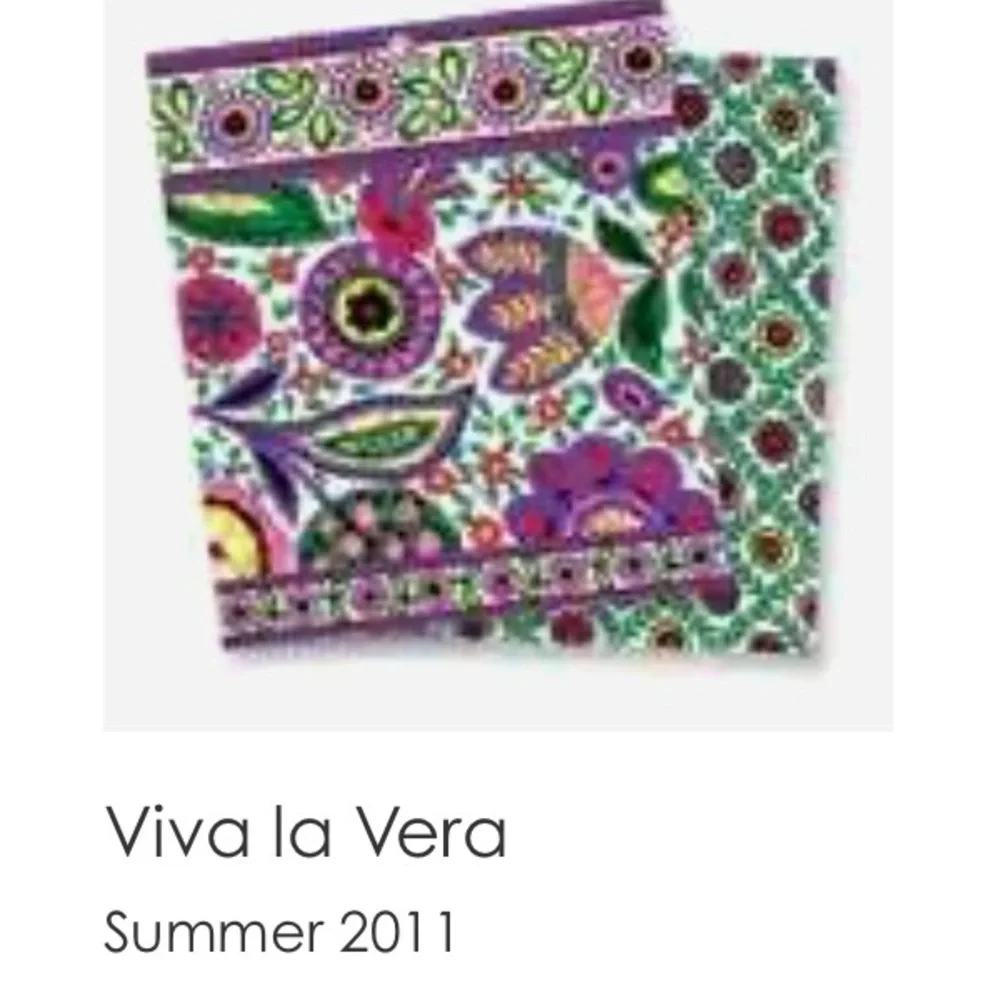 VERA BRADLEY Viva La Vera Luggage Tag ID Window Purple Pink Green Floral Y2K